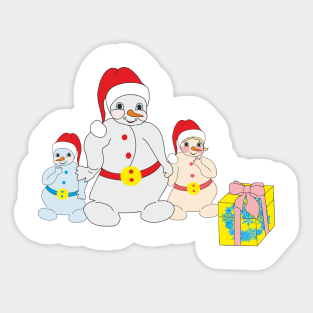 Snowman family Sticker